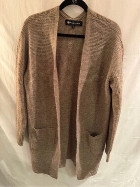 Wantable Women's Open-Front Taupe Cardigan